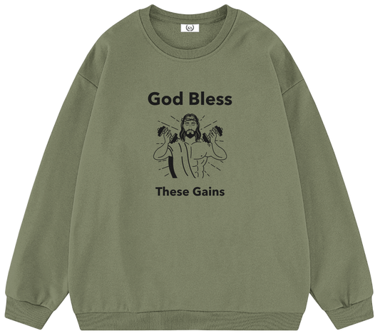 GOD BLESS THESE GAINS™ Crewneck Sweatshirt